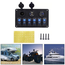 Load image into Gallery viewer, 6 Gang Car Marine Boat Rocker Switch Panel
