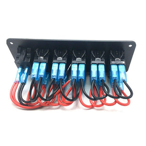 6 Gang Dual USB LED Rocker Switch Panel