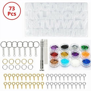 73Pcs DIY Silicone Resin Letters Mould