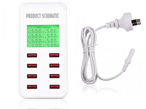 8 Port USB Quick Charger with LCD Display