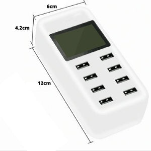 8 Port USB Quick Charger with LCD Display