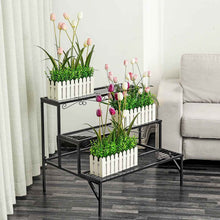 Load image into Gallery viewer, 3 Tier Flower Stand Plant Rack Metal - Black
