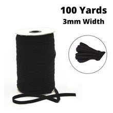 Load image into Gallery viewer, Elastic Band Rope -100Yards/3mm/Black
