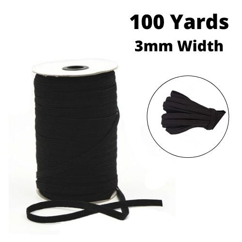 Elastic Band Rope -100Yards/3mm/Black