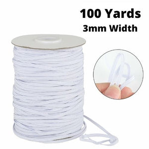 Elastic Band Rope -100Yards/3mm/White