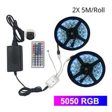 Load image into Gallery viewer, LED Light Strip 5050 RGB 10M kit Bluetooth Remote
