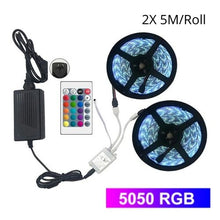 Load image into Gallery viewer, LED Light Strip 5050 RGB 10M kit IR Remote
