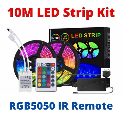 LED Light Strip 5050 RGB 10M kit IR Remote