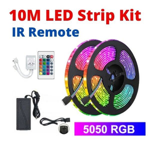 LED Light Strip 5050 RGB 10M kit IR Remote