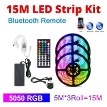 Load image into Gallery viewer, LED Light Strip 5050 RGB 15M kit Bluetooth Remote
