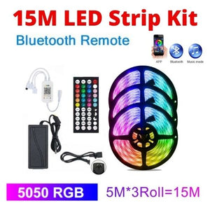 LED Light Strip 5050 RGB 15M kit Bluetooth Remote