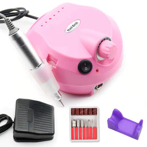 Nail Drill Kit Manicure Pedicure Art Machine Polisher File -Pink