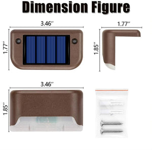 4 pcs Solar Deck Lights IP65 LED - Brown