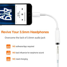 Load image into Gallery viewer, Lightning to 3.5mm Headphone Jack Adapter iPhone
