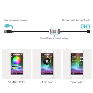 LED Strip Light 5050 RGB 1M Bluetooth controlled