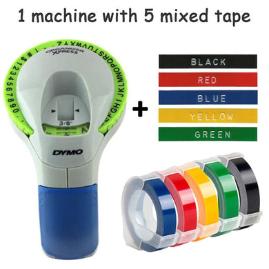 Dymo Manual Label Makers with 5 mixed tape