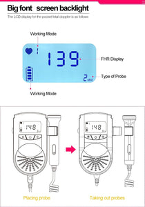 Fetal Doppler Ultrasound Sound Baby Heartbeat Monitor