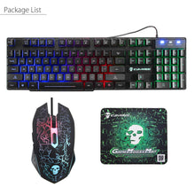 Load image into Gallery viewer, LED Rainbow Backlight USB Ergonomic Wired Gaming Keyboard Kit
