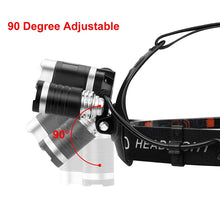 Load image into Gallery viewer, LED Headlamp High Lumen 5 LED Light Ultra Bright USB Rechargeable 4 Modes Waterproof
