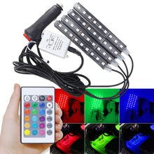 Load image into Gallery viewer, 4pcs Car RGB LED Strip Light Color Lamps With Remote
