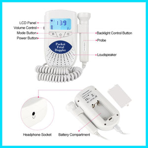 Fetal Doppler Ultrasound Sound Baby Heartbeat Monitor