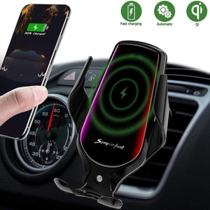 Car Wireless Charger Phone Holder - Black