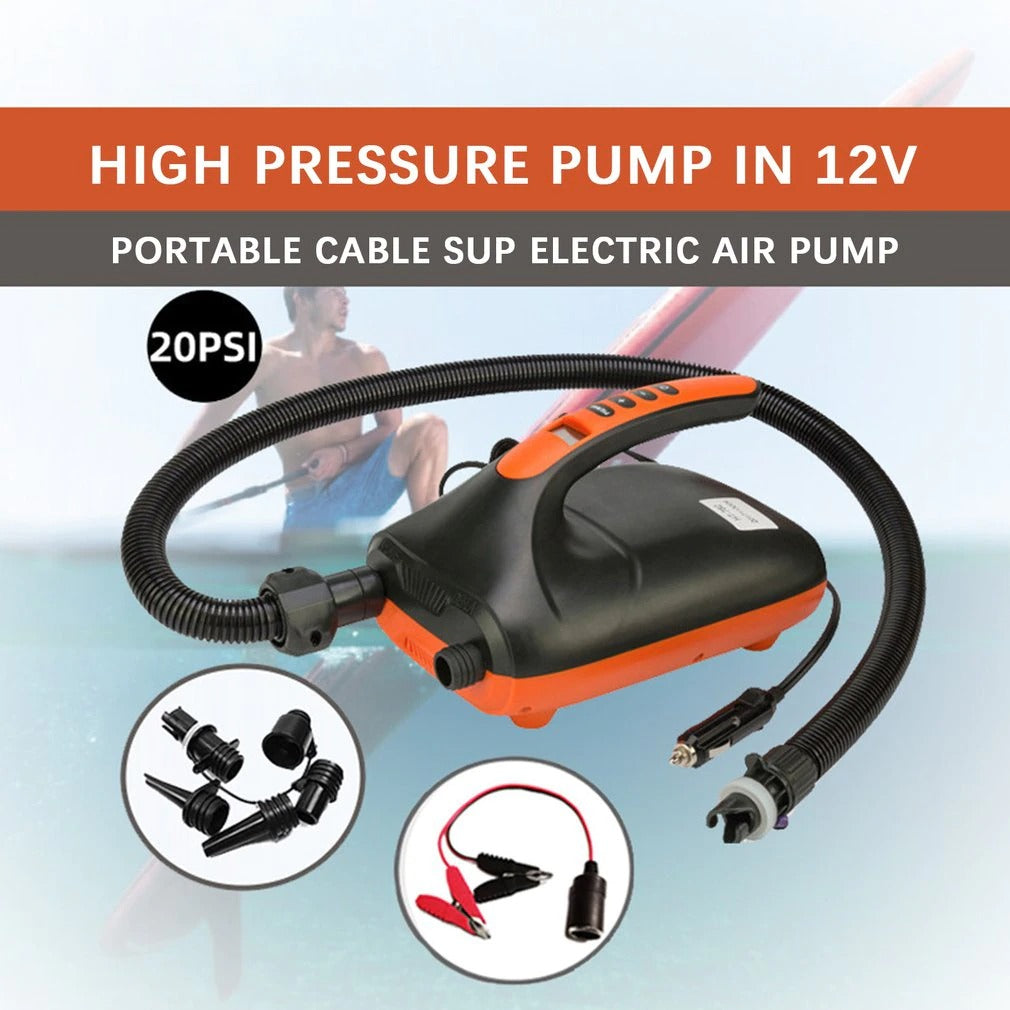 12V 20PSI Electric Air Pump Air SUP High Pressure for Inflatable Boat