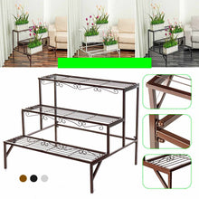 Load image into Gallery viewer, 3 Tier Flower Stand Plant Rack Metal - Black
