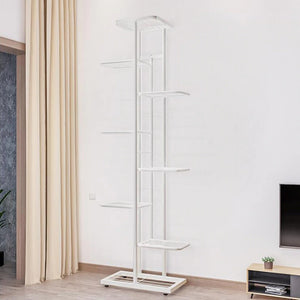 8 Tier Flower Stand Plant Rack Metal - White