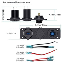 Load image into Gallery viewer, Waterproof Dual USB Charger Cigarette Lighter Socket Rocker Switch
