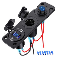 將圖片載入圖庫檢視器 Waterproof Dual USB Charger Cigarette Lighter Socket Rocker Switch
