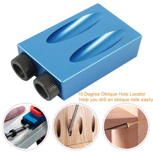 將圖片載入圖庫檢視器 Woodworking 15pcs kit Angle Drill Bit Pocket hole Jig Drilling Locator
